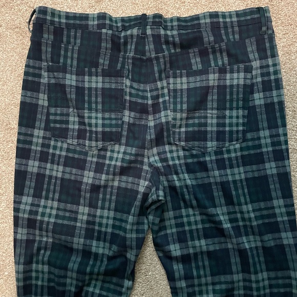 American Eagle Outfitters Plaid Flare Pants - Navy and Teal - Picture 6 of 6